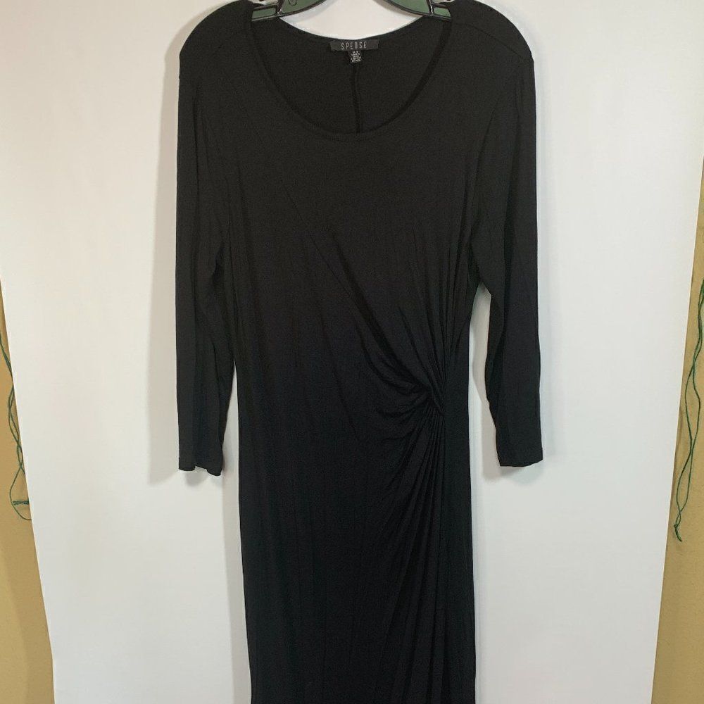 Spense Black Wrap/Split Maxi Dress